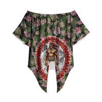Samoa Aiga Polynesian Off Shoulder Wrap Waist Top Tropical Floral Hibiscus Pattern Island Heritage TS04 - Polynesian Pride
