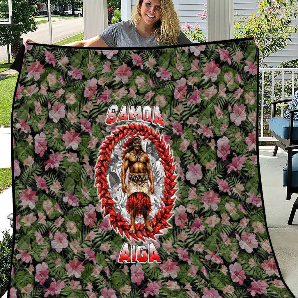 Samoa Aiga Polynesian Quilt Tropical Floral Hibiscus Pattern Island Heritage