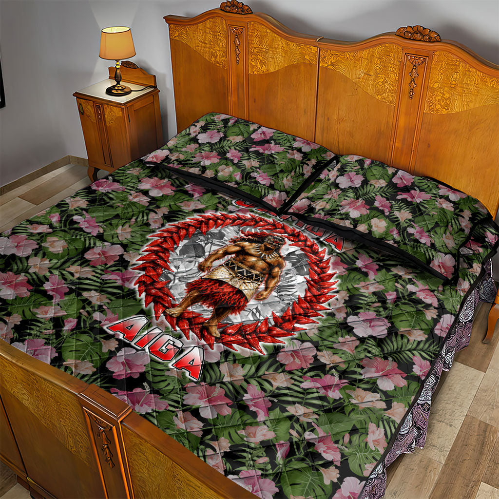 Samoa Aiga Polynesian Quilt Bed Set Tropical Floral Hibiscus Pattern Island Heritage TS04 - Polynesian Pride