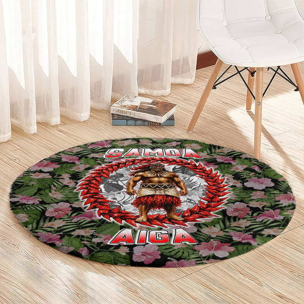 Samoa Aiga Polynesian Round Carpet Tropical Floral Hibiscus Pattern Island Heritage TS04 - Polynesian Pride