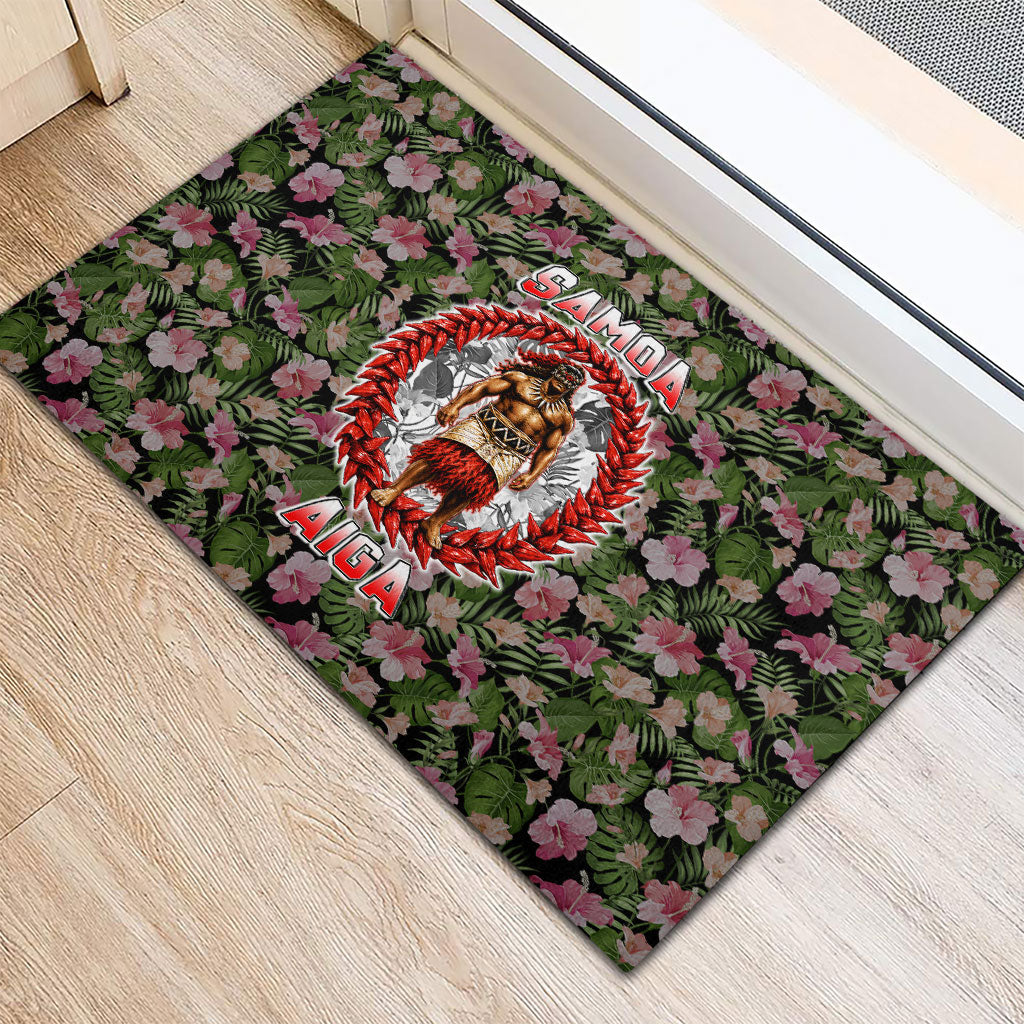 Samoa Aiga Polynesian Rubber Doormat Tropical Floral Hibiscus Pattern Island Heritage TS04 - Polynesian Pride