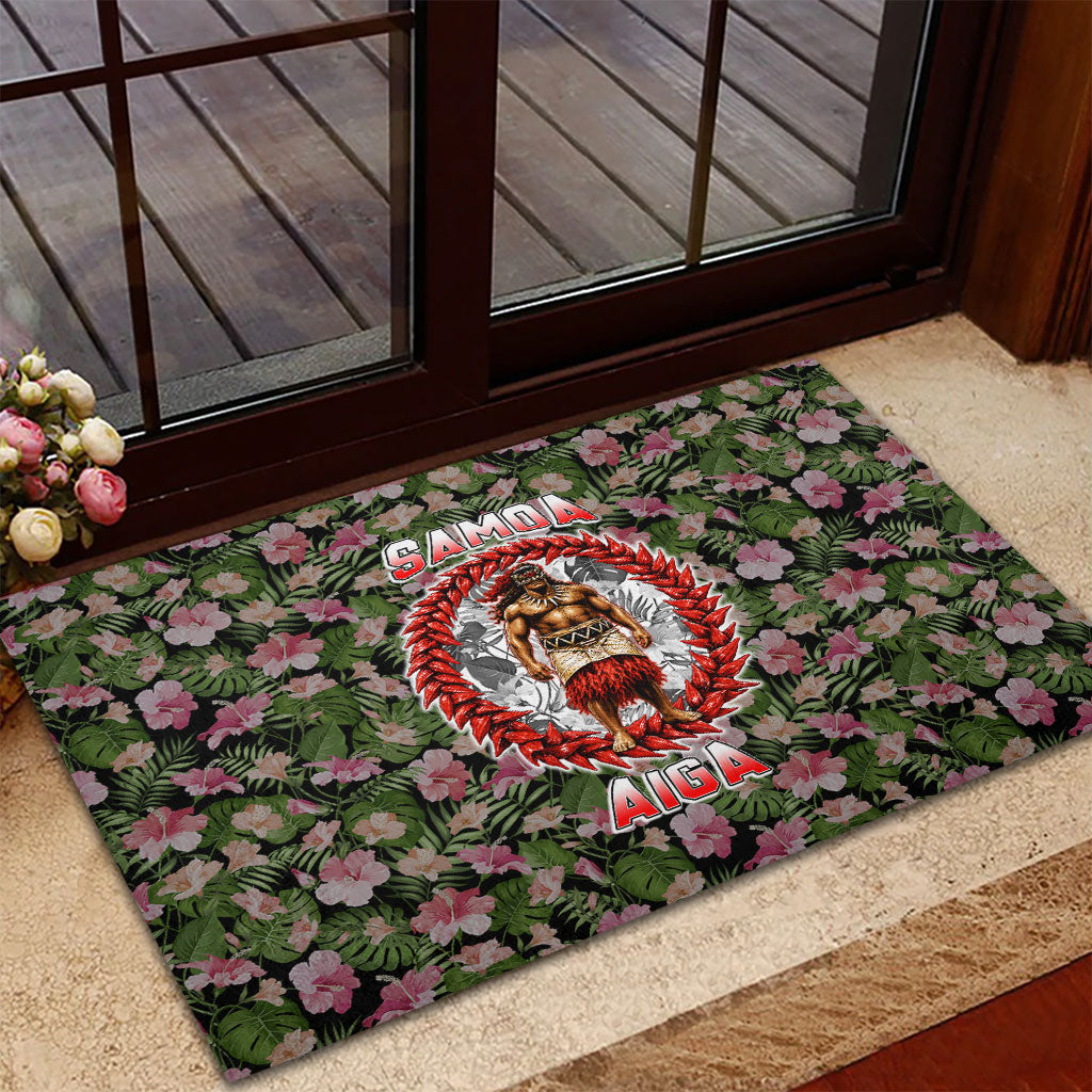 Samoa Aiga Polynesian Rubber Doormat Tropical Floral Hibiscus Pattern Island Heritage TS04 - Polynesian Pride