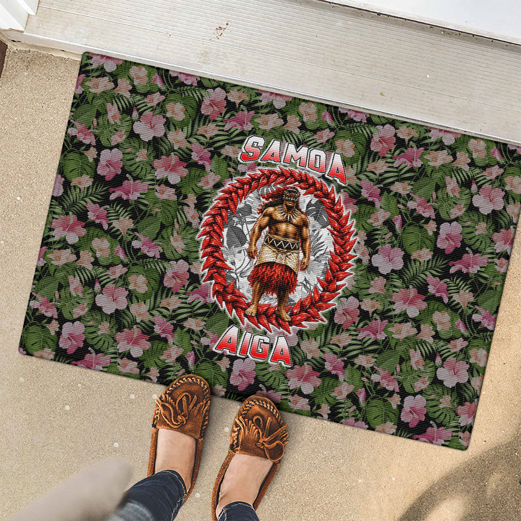 Samoa Aiga Polynesian Rubber Doormat Tropical Floral Hibiscus Pattern Island Heritage TS04 - Polynesian Pride