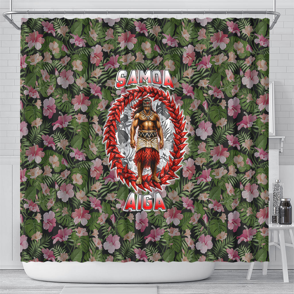 Samoa Aiga Polynesian Shower Curtain Tropical Floral Hibiscus Pattern Island Heritage TS04 - Polynesian Pride
