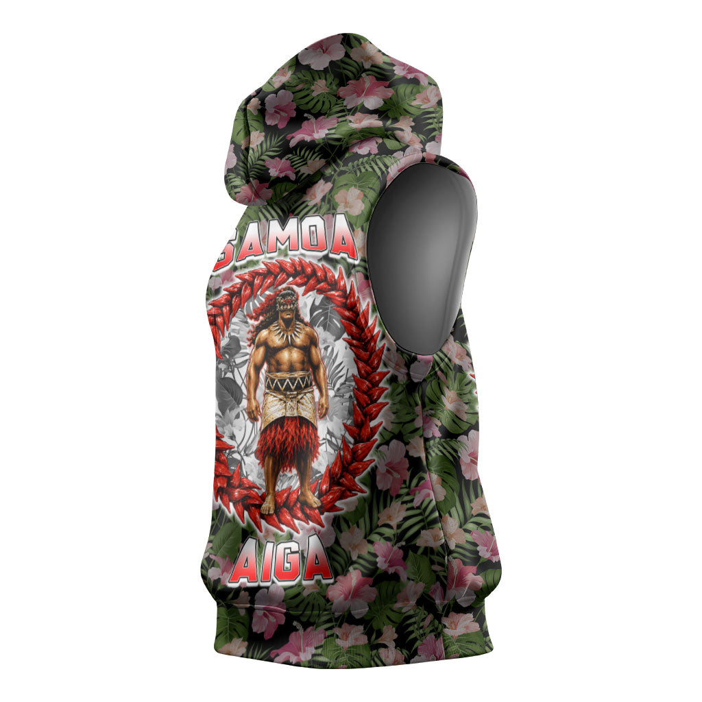 Samoa Aiga Polynesian Sleeveless Hoodie Tropical Floral Hibiscus Pattern Island Heritage TS04 - Polynesian Pride