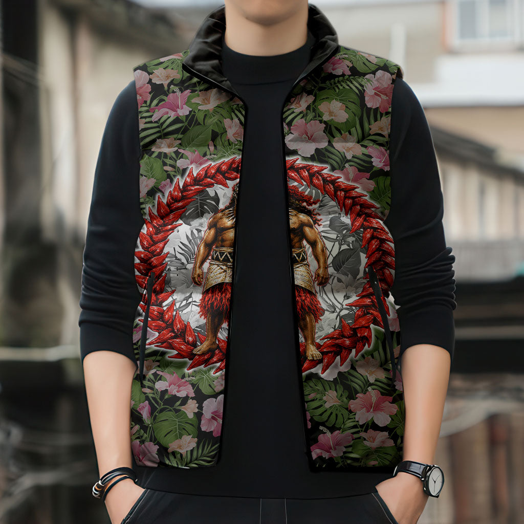 Samoa Aiga Polynesian Sleeveless Puffer Jacket Tropical Floral Hibiscus Pattern Island Heritage TS04 - Polynesian Pride