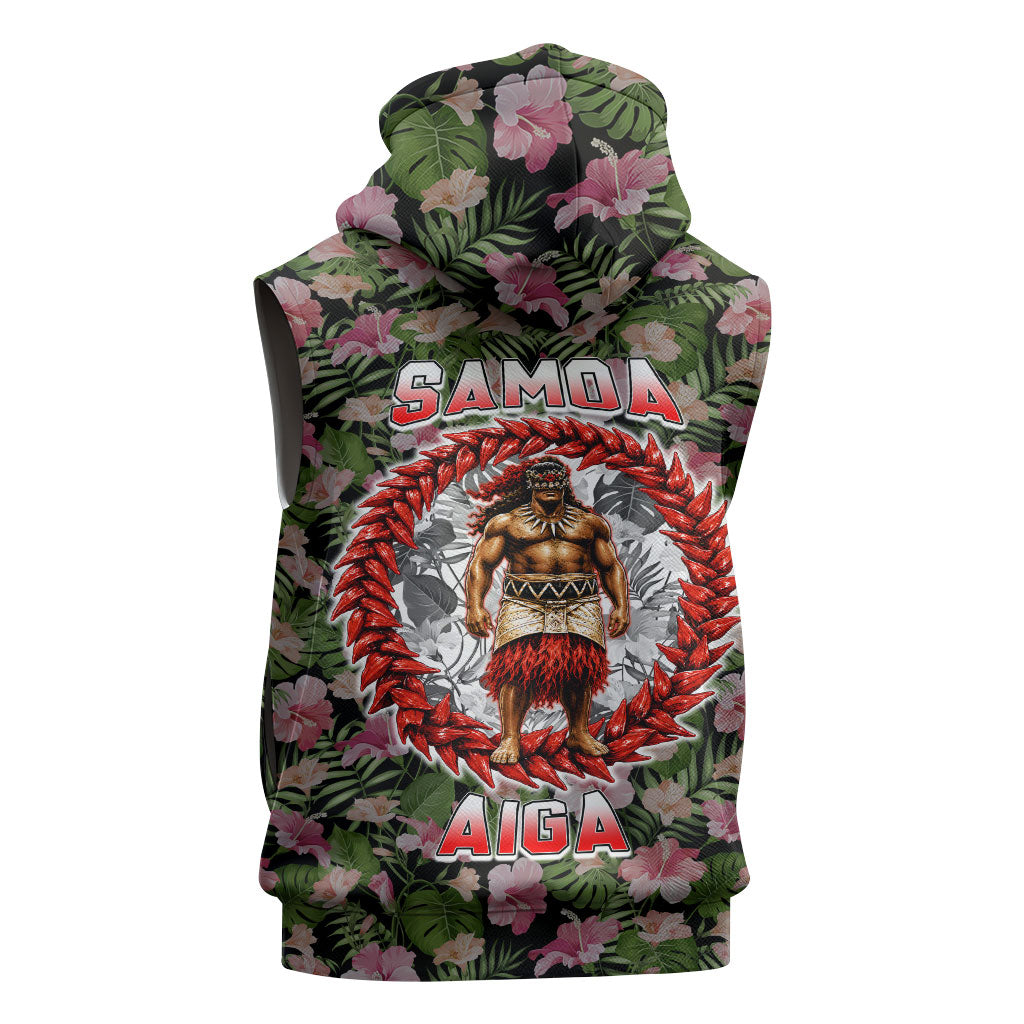 Samoa Aiga Polynesian Sleeveless Zip Hoodie Tropical Floral Hibiscus Pattern Island Heritage TS04 - Polynesian Pride