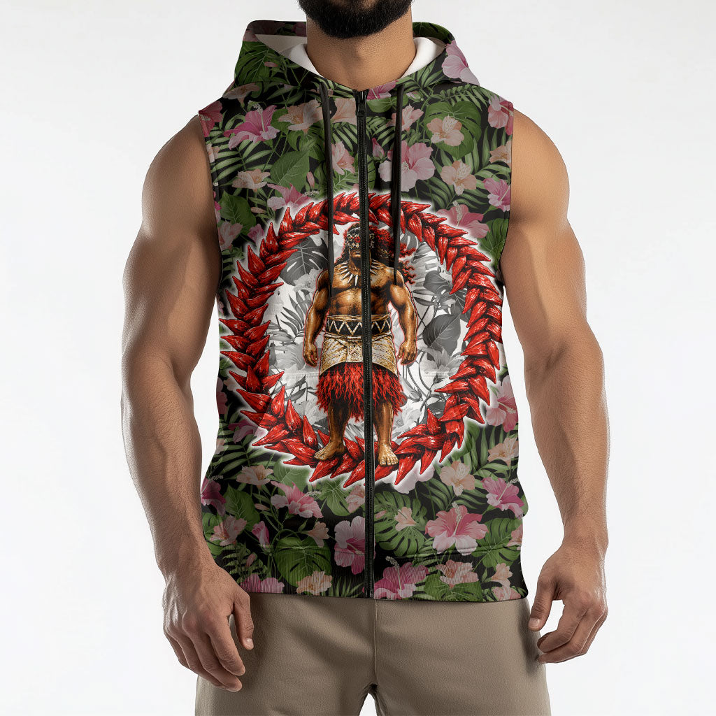 Samoa Aiga Polynesian Sleeveless Zip Hoodie Tropical Floral Hibiscus Pattern Island Heritage TS04 - Polynesian Pride