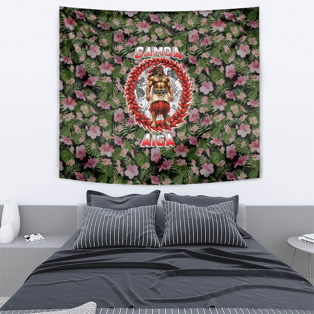 Samoa Aiga Polynesian Tapestry Tropical Floral Hibiscus Pattern Island Heritage