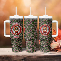 Samoa Aiga Polynesian Tumbler With Handle Tropical Floral Hibiscus Pattern Island Heritage TS04 - Polynesian Pride