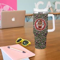 Samoa Aiga Polynesian Tumbler With Handle Tropical Floral Hibiscus Pattern Island Heritage TS04 - Polynesian Pride