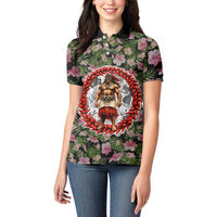 Samoa Aiga Polynesian Women Polo Shirt Tropical Floral Hibiscus Pattern Island Heritage TS04 - Polynesian Pride