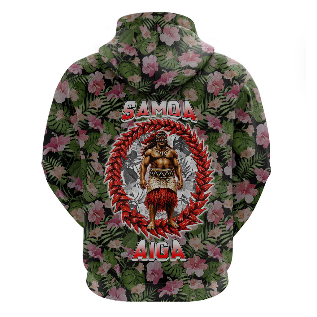 Samoa Aiga Polynesian Zip Hoodie Tropical Floral Hibiscus Pattern Island Heritage TS04 - Polynesian Pride