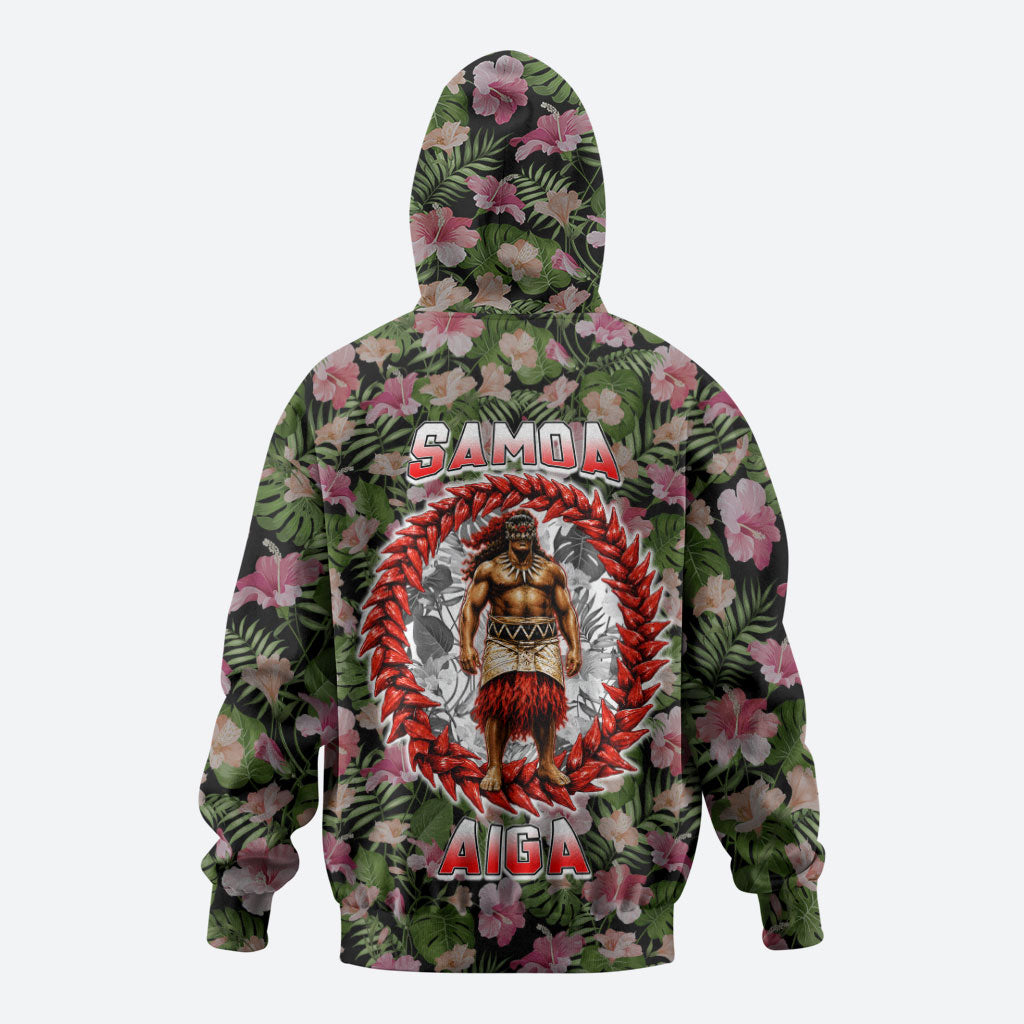 Samoa Aiga Polynesian Zip Hoodie Tropical Floral Hibiscus Pattern Island Heritage TS04 - Polynesian Pride
