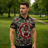 Samoa Aiga Polynesian Zipper Polo Shirt Tropical Floral Hibiscus Pattern Island Heritage TS04 - Polynesian Pride
