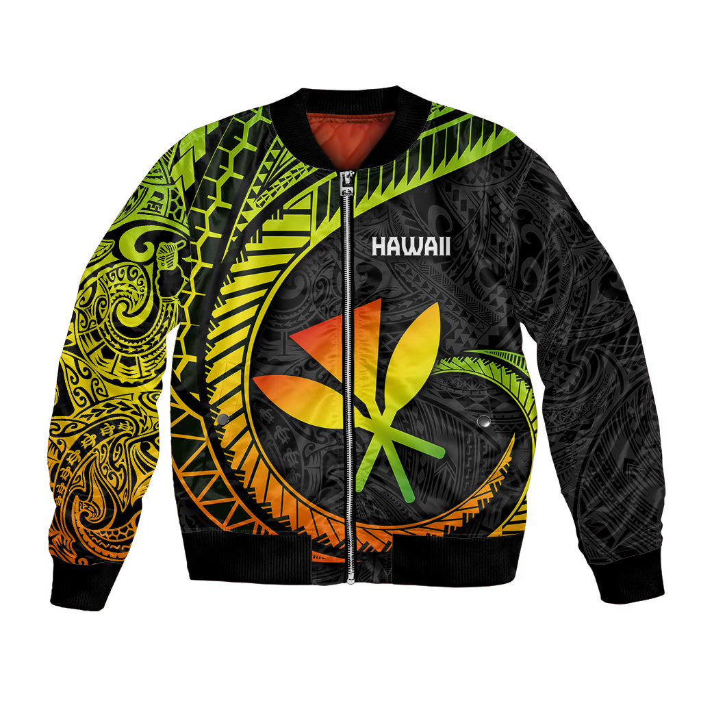Hawaii Kanaka Maoli Bomber Jacket Polynesian Tornado Infusion Gradient TS04 Unisex Gradient - Polynesian Pride