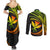 Hawaii Kanaka Maoli Couples Matching Summer Maxi Dress and Long Sleeve Button Shirts Polynesian Tornado Infusion Gradient TS04 - Polynesian Pride