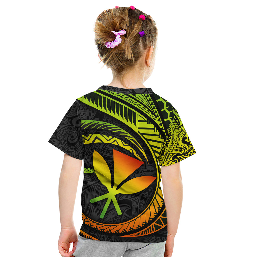 Hawaii Kanaka Maoli Kid T Shirt Polynesian Tornado Infusion Gradient TS04 - Polynesian Pride