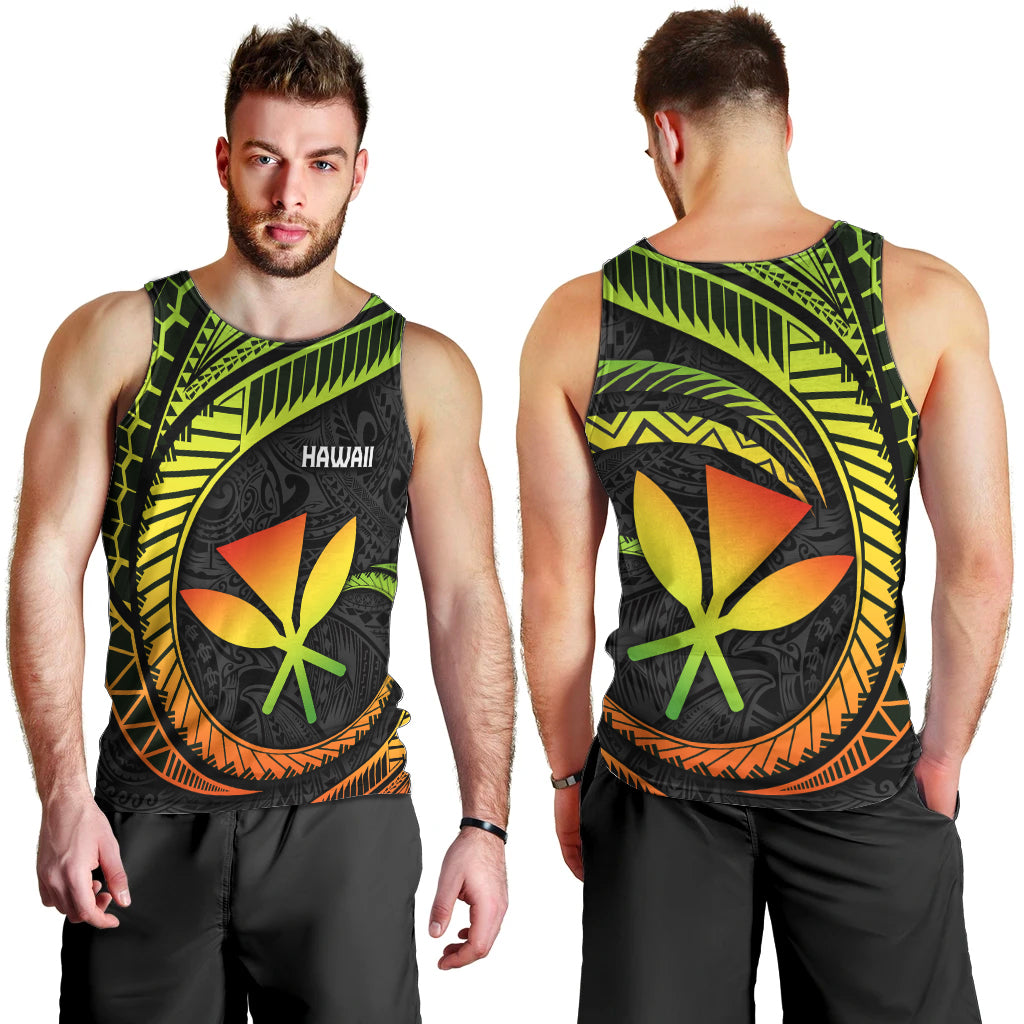Hawaii Kanaka Maoli Men Tank Top Polynesian Tornado Infusion Gradient TS04 - Polynesian Pride