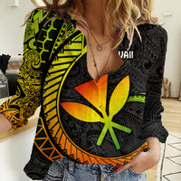 Hawaii Kanaka Maoli Women Casual Shirt Polynesian Tornado Infusion Gradient TS04 Female Gradient - Polynesian Pride