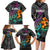 Hawaii Polynesian Family Matching Long Sleeve Bodycon Dress and Hawaiian Shirt with Tribal Hammerhead Sharks and Hibiscus Black TS04 - Polynesian Pride