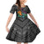 Hawaii Polynesian Family Matching Mermaid Dress and Hawaiian Shirt with Tribal Hammerhead Sharks and Hibiscus Black TS04 Daughter's Dress Black - Polynesian Pride