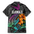 Hawaii Polynesian Family Matching Mermaid Dress and Hawaiian Shirt with Tribal Hammerhead Sharks and Hibiscus Black TS04 - Polynesian Pride