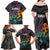 Hawaii Polynesian Family Matching Off Shoulder Maxi Dress and Hawaiian Shirt with Tribal Hammerhead Sharks and Hibiscus Black TS04 - Polynesian Pride