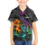 Hawaii Polynesian Family Matching Off Shoulder Short Dress and Hawaiian Shirt with Tribal Hammerhead Sharks and Hibiscus Black TS04 Son's Shirt Black - Polynesian Pride