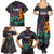 Hawaii Polynesian Family Matching Summer Maxi Dress and Hawaiian Shirt with Tribal Hammerhead Sharks and Hibiscus Black TS04 - Polynesian Pride