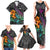 Hawaii Polynesian Family Matching Tank Maxi Dress and Hawaiian Shirt with Tribal Hammerhead Sharks and Hibiscus Black TS04 - Polynesian Pride