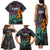 Hawaii Polynesian Family Matching Tank Maxi Dress and Hawaiian Shirt with Tribal Hammerhead Sharks and Hibiscus Black TS04 - Polynesian Pride