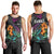 Hawaii Polynesian Men Tank Top with Tribal Hammerhead Sharks and Hibiscus Black TS04 - Polynesian Pride