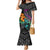 Hawaii Polynesian Mermaid Dress with Tribal Hammerhead Sharks and Hibiscus Black TS04 Women Black - Polynesian Pride