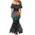 Hawaii Polynesian Mermaid Dress with Tribal Hammerhead Sharks and Hibiscus Black TS04 - Polynesian Pride