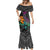 Hawaii Polynesian Mermaid Dress with Tribal Hammerhead Sharks and Hibiscus Black TS04 - Polynesian Pride