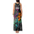 Hawaii Polynesian Tank Maxi Dress with Tribal Hammerhead Sharks and Hibiscus Black TS04 - Polynesian Pride