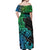 Zodiac Cancer Off Shoulder Maxi Dress Polynesian in Gradient Blue TS04 - Polynesian Pride