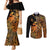 Zodiac Scorpio Couples Matching Mermaid Dress and Long Sleeve Button Shirts Polynesian in Orange TS04 Orange - Polynesian Pride