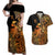 Zodiac Scorpio Couples Matching Off Shoulder Maxi Dress and Hawaiian Shirt Polynesian in Orange TS04 Orange - Polynesian Pride