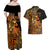 Zodiac Scorpio Couples Matching Off Shoulder Maxi Dress and Hawaiian Shirt Polynesian in Orange TS04 - Polynesian Pride