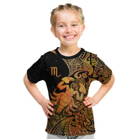 Zodiac Scorpio Kid T Shirt Polynesian in Orange TS04 Orange - Polynesian Pride