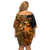 Zodiac Scorpio Off Shoulder Short Dress Polynesian in Orange TS04 - Polynesian Pride