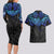 Polynesian Ray Pattern Couples Matching Long Sleeve Bodycon Dress and Hawaiian Shirt TS04 - Polynesian Pride