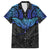 Polynesian Ray Pattern Family Matching Off Shoulder Long Sleeve Dress and Hawaiian Shirt TS04 Dad's Shirt - Short Sleeve Black/Blue - Polynesian Pride