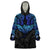 Polynesian Ray Pattern Wearable Blanket Hoodie TS04 One Size Black/Blue - Polynesian Pride