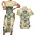 Polynesian Couples Matching Short Sleeve Bodycon Dress and Hawaiian Shirt Warrior Skull with Tribal Patterns Tattoo Design TS04 Yellow - Polynesian Pride