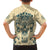 Polynesian Family Matching Long Sleeve Bodycon Dress and Hawaiian Shirt Warrior Skull with Tribal Patterns Tattoo Design TS04 - Polynesian Pride