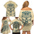 Polynesian Family Matching Off Shoulder Short Dress and Hawaiian Shirt Warrior Skull with Tribal Patterns Tattoo Design TS04 - Polynesian Pride