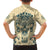 Polynesian Family Matching Short Sleeve Bodycon Dress and Hawaiian Shirt Warrior Skull with Tribal Patterns Tattoo Design TS04 - Polynesian Pride